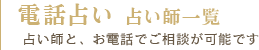 電話占い対応可能の占い師一覧